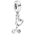 Stethoscope Heart Silver Hanging Charm 799072C01