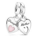 Mother & Daughter Hearts Silver Hanging 799187C01