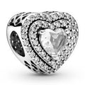 Sparkling Elevated Hearts Silver Charm w 799218C01