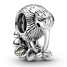 Kiwi & Fern Leaf Silver Charm w Light Gr 799278C01