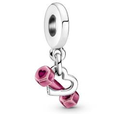 Dumbbell & Fitness Silver Hanging Charm 799545C01