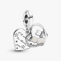 Sentimental Cat   Heart Silver Hanging Charm w Clear CZ   Shimmering Silver Enamel 799546C01 (High Resolution)