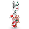 Ginger bread man with candy cane sterlin 799637C01
