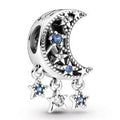 Moon and star sterling silver charm with 799643C01