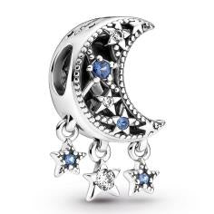 Moon and star sterling silver charm with 799643C01