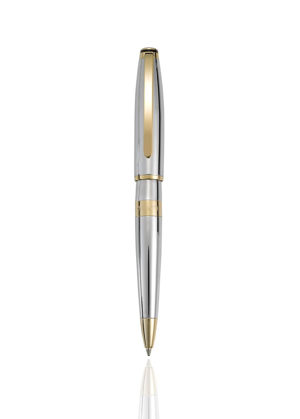 Chrome Luxe: Chrome Barrel & Cap, Gold Plated Bands and Clip 800-07
