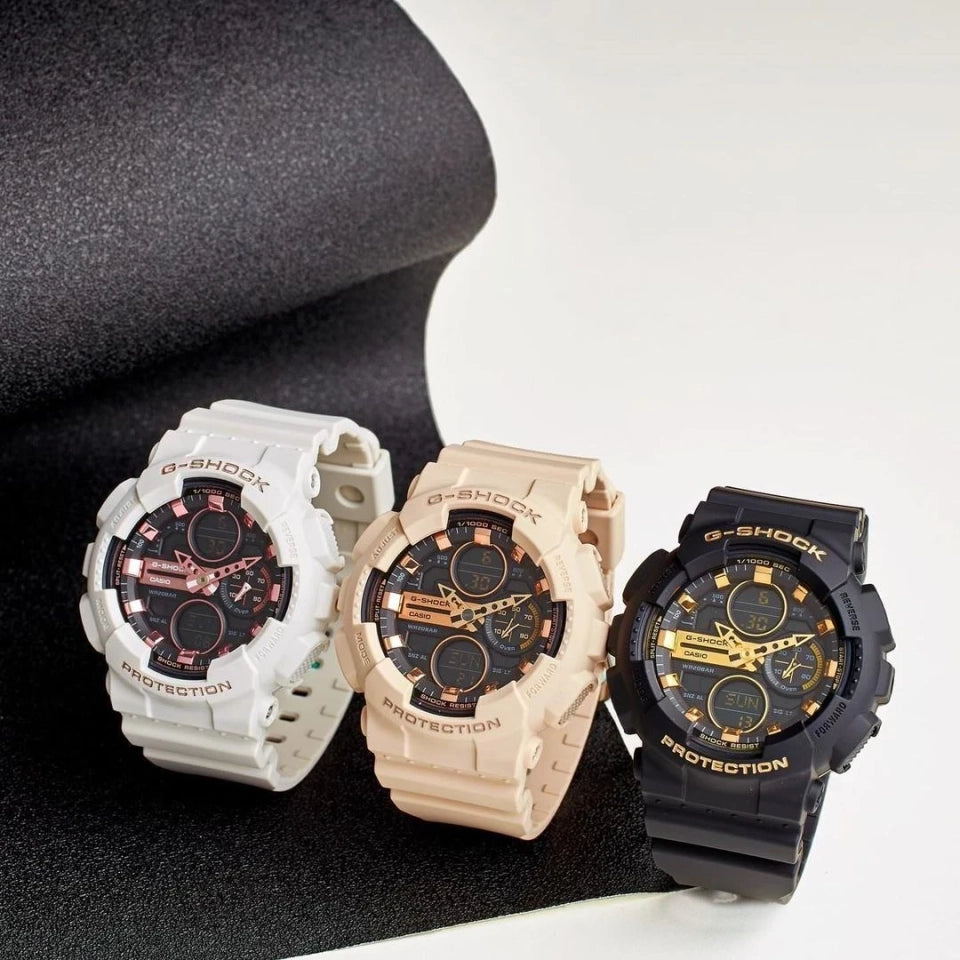 G Shock Duo Mid Size, Black Resin Band GMAS140M-1A