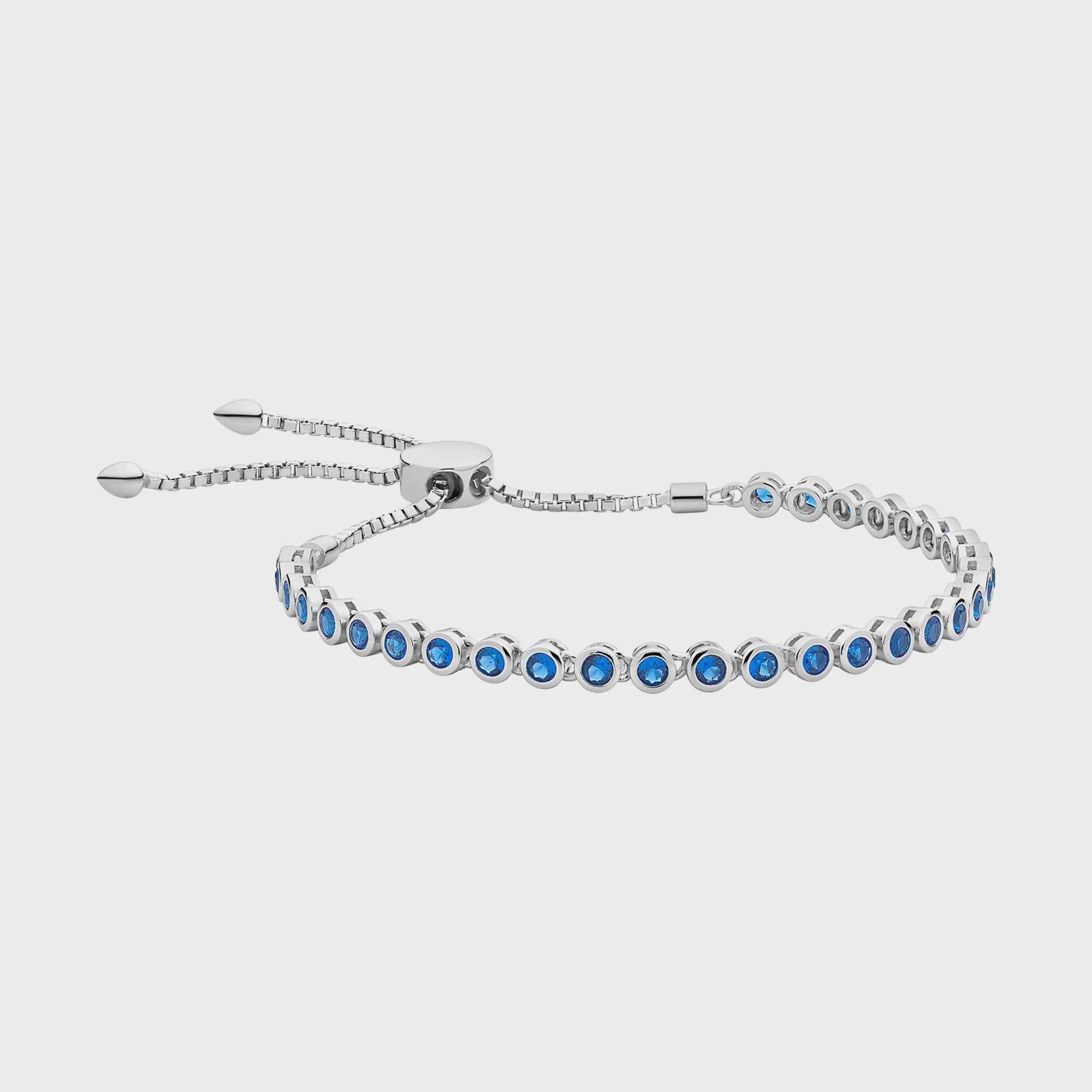 Sterling Silver Created Blue Nano Friendship Bracelet M3333