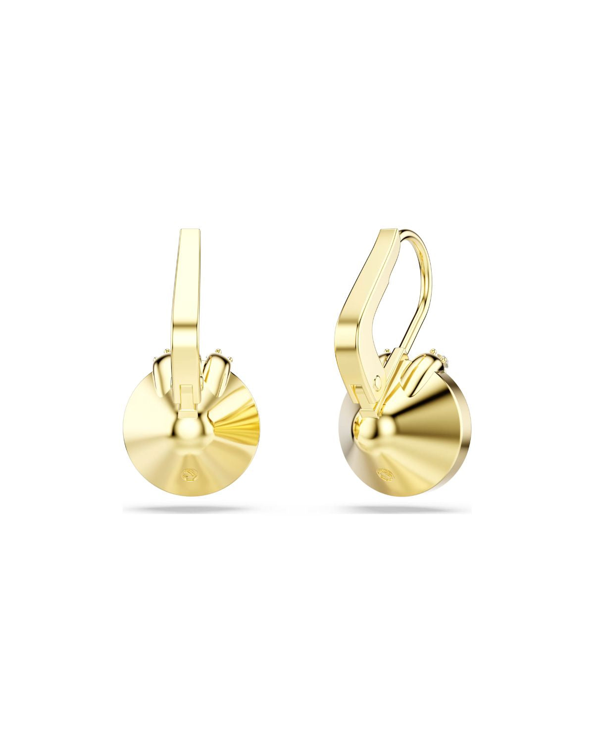 Bella V drop earrings Round cut, Green, Gold-tone plated 5735389