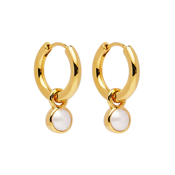 Najo Heavenly Pearl Yellow Gold Earrings