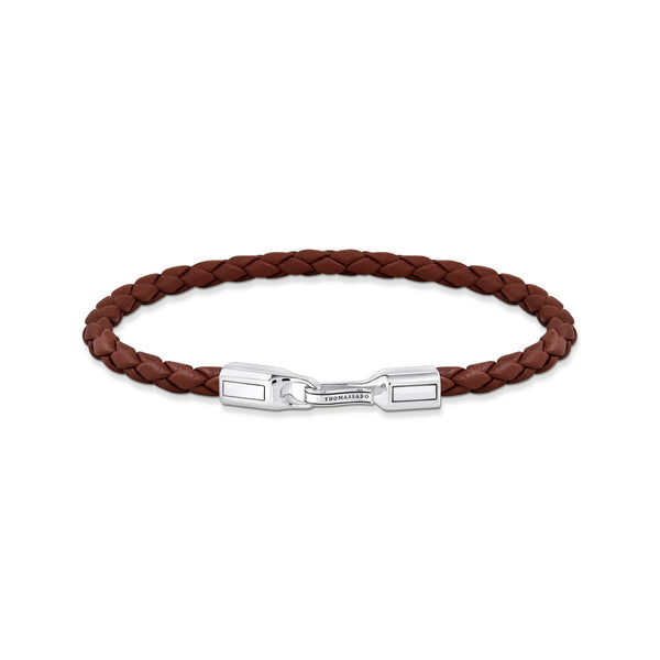 THOMAS SABO Bracelet with Braided, Brown Leather