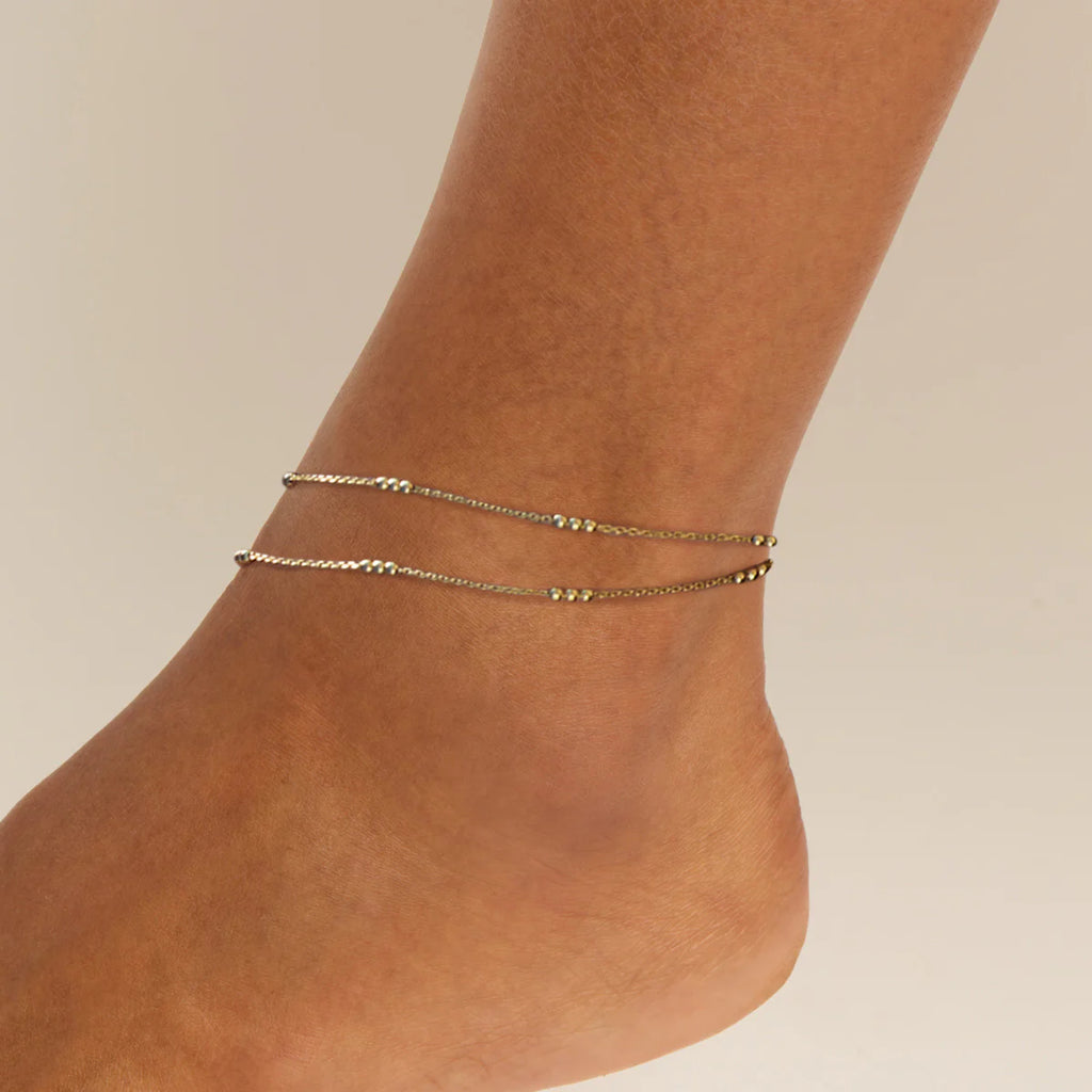 Halcyon Anklet - 14k gold plated Sterling Silver A6988