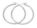 Silver polished hoops 40mm