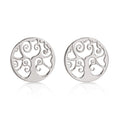 Silver tree of life disc studs