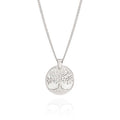 SS mother of pearl disc with tree of life overlay on SS cable chain AG00196