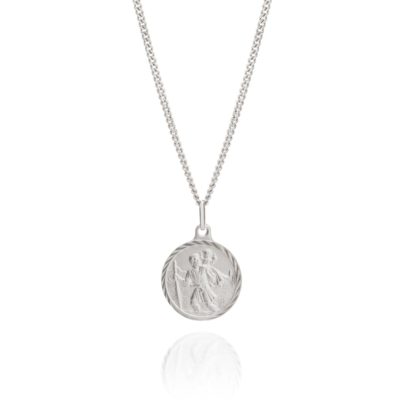 Silver 21mm St Christopher pendant