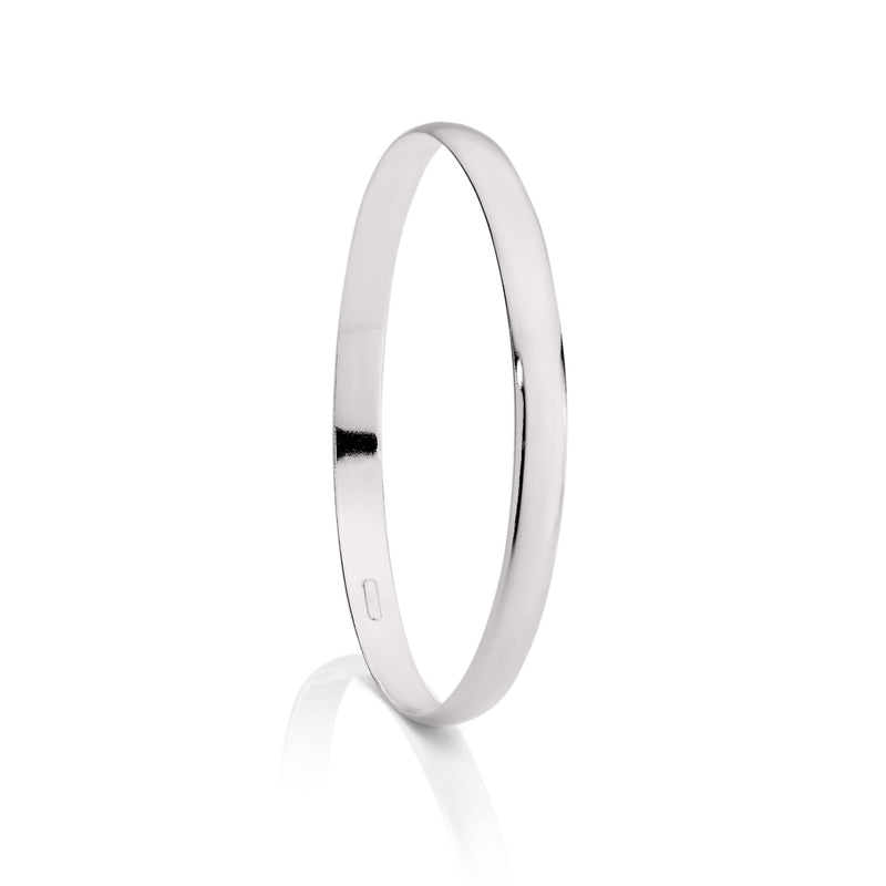 Silver 6mm solid bangle 70mm