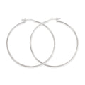 Silver polished hoops 50mm