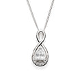 MP5459 SS pear shape CZ infinity pendant with chain AG00772