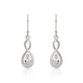 SS pear shape CZ infinity shepherd hook drops AG00773