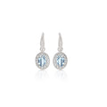 SS oval light blue CZ halo shepherd hook drops AG00793