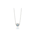 SS round blue and white CZ halo necklet 45cm AG01092