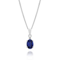 Silver cr sapphire & diamond pendant