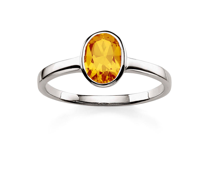 Silver citrine ring