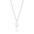SS belcher necklet with organic pearl pendant 45cm AG01304