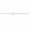 SS double cable cross bracelet with adjustable slider AG01331