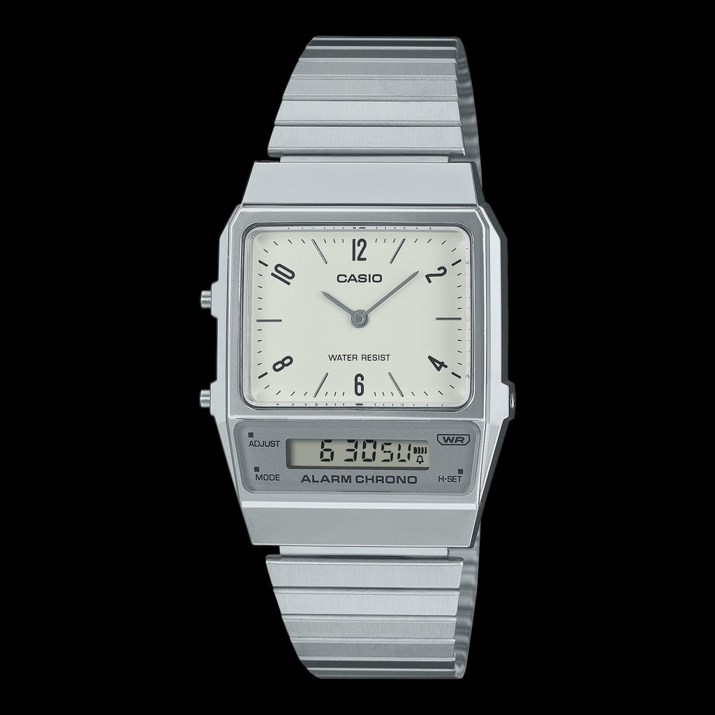 Casio Duo Retro Colour, Cream Face, S/Steel AQ800E-7A2