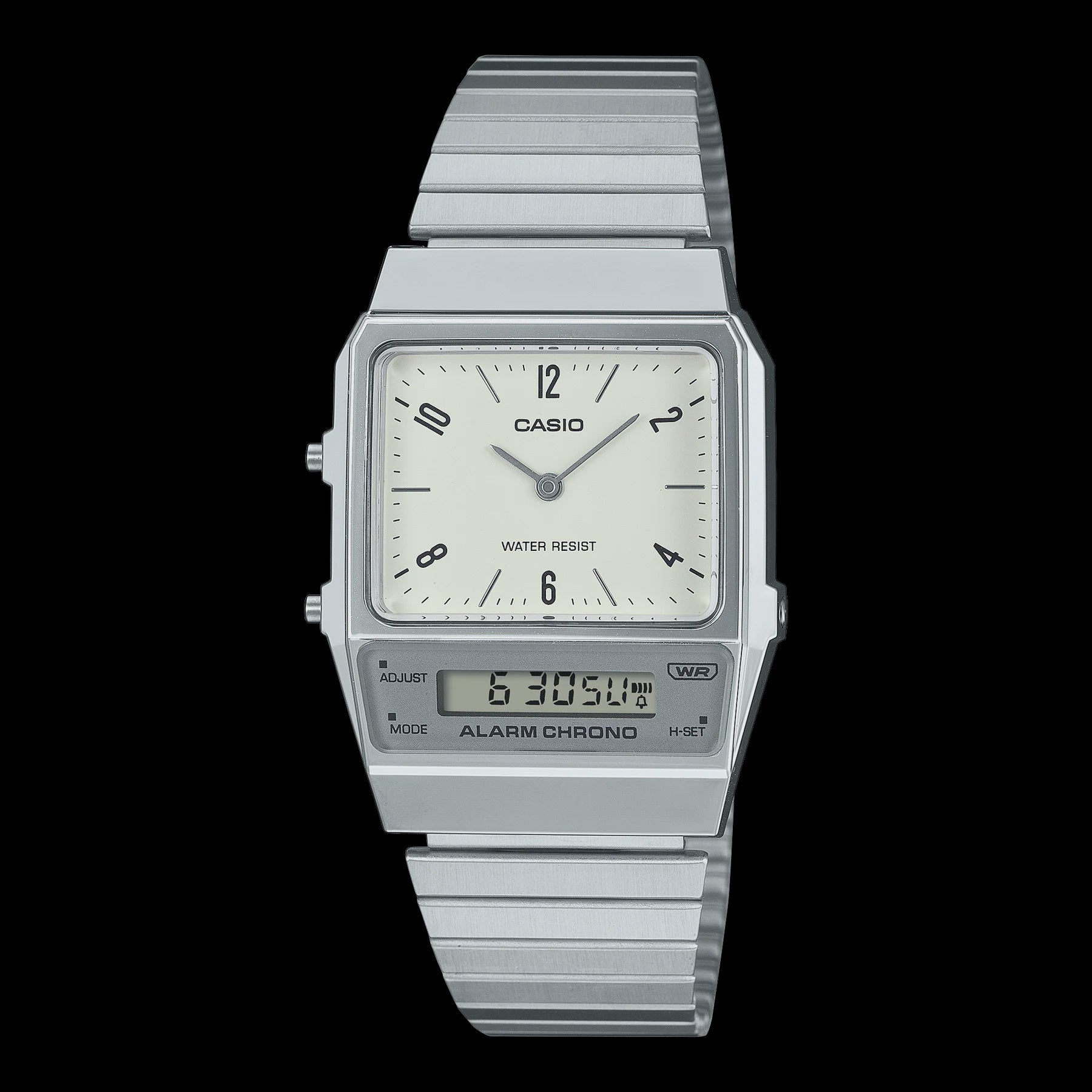 Casio Duo Retro Colour, Cream Face, S/Steel AQ800E-7A2
