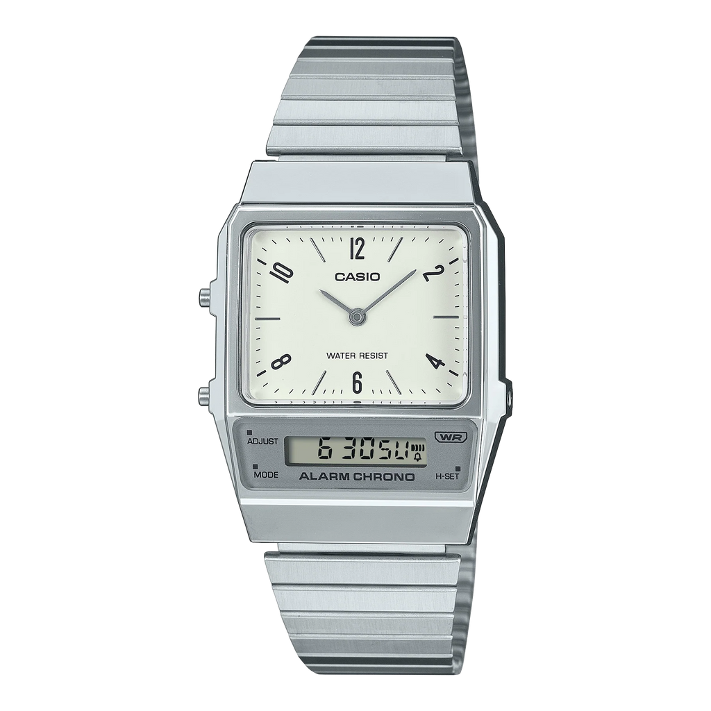 Casio Duo Retro Colour, Cream Face, S/Steel AQ800E-7A2