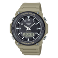 CASIO Duo Solar,black case,brown resin band AQS820W-5A