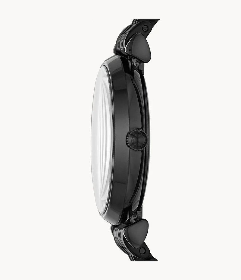 Emporio Armani Gianni T Bar All Black Diamond Dial Watch For Women - AR11245
