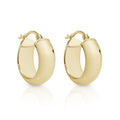 9ct gold thick dome hoops 10mm
