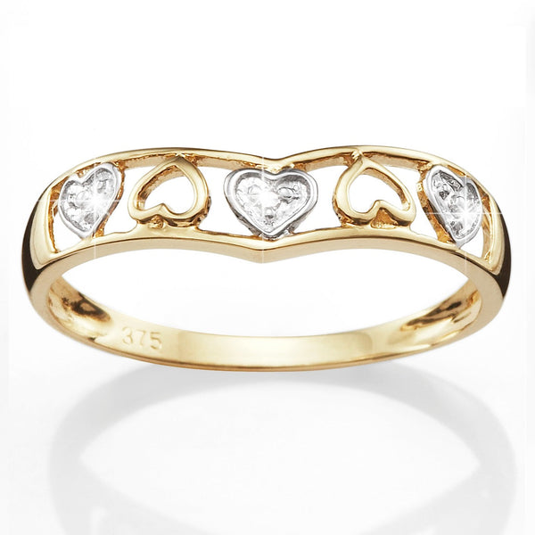 9ct gold diamond ring