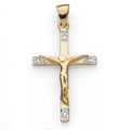 9ct gold diamond crucifix pendant