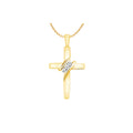 9ct gold diamond cross pendant