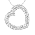 9ct white gold 0.25ct diamond heart pendant