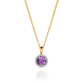 9ct gold amethyst & diamond pendant