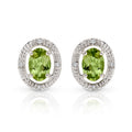 9ct gold peridot & diamond studs