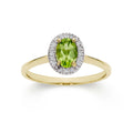 9ct gold peridot & diamond ring