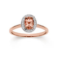 9ct rose gold morganite & diamond ring