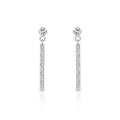 9ct white gold stone set drop earrings