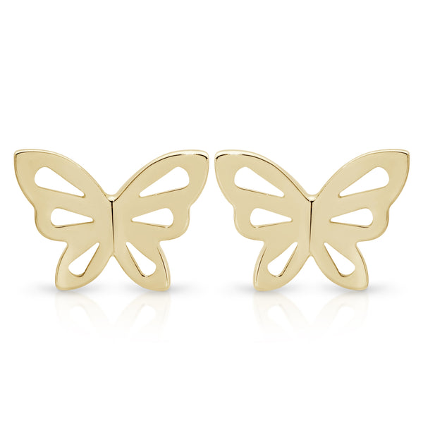 9ct gold butterfly studs