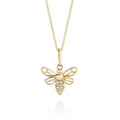 9ct gold stone set bee pendant AU00463
