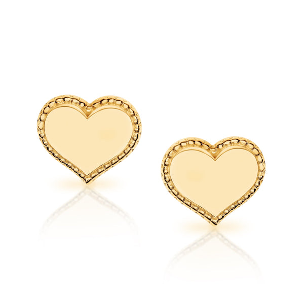 9ct gold heart studs