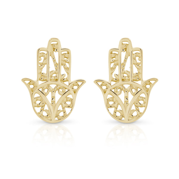 9ct gold hamsa earrings