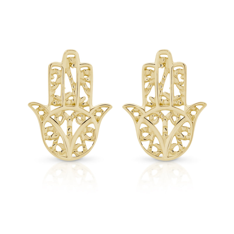 9ct gold hamsa earrings